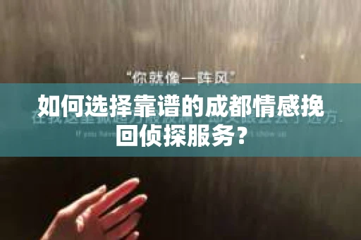 如何选择靠谱的成都情感挽回侦探服务？
