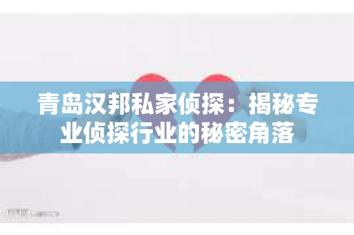 青岛汉邦私家侦探：揭秘专业侦探行业的秘密角落