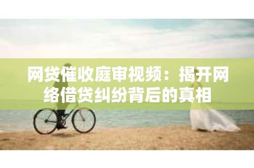 网贷催收庭审视频：揭开网络借贷纠纷背后的真相