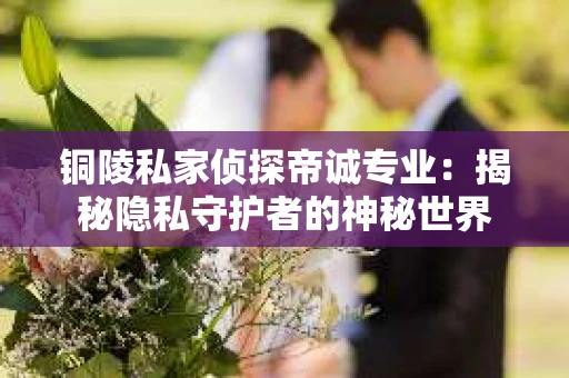 铜陵私家侦探帝诚专业：揭秘隐私守护者的神秘世界