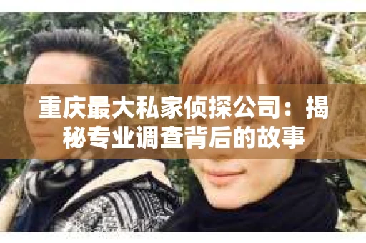 重庆最大私家侦探公司：揭秘专业调查背后的故事
