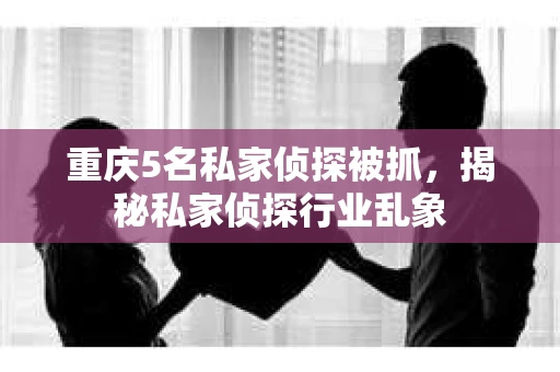 重庆5名私家侦探被抓，揭秘私家侦探行业乱象