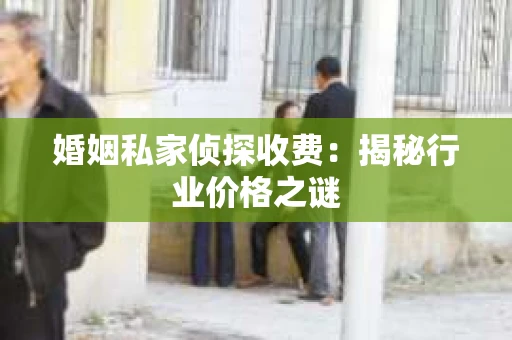婚姻私家侦探收费：揭秘行业价格之谜
