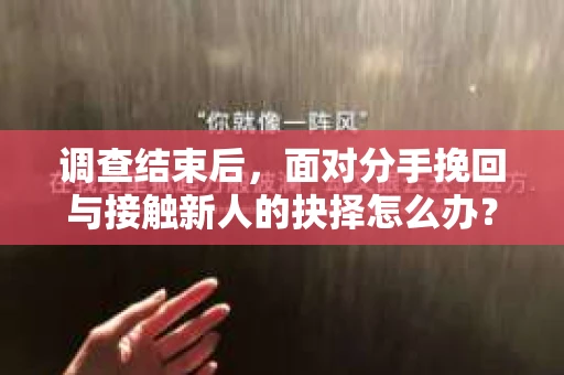 调查结束后,面对分手挽回与接触新人的抉择怎么办? 调查结束后,面对分手挽回与接触新人的抉择怎么办?