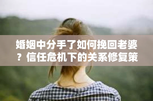 婚姻中分手了如何挽回老婆？信任危机下的关系修复策略